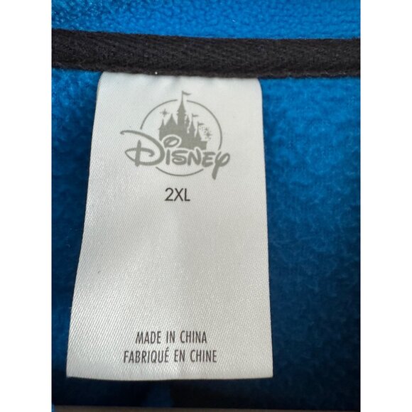 Disney Donald Duck Fleece Jacket Mens 2XL Blue/Black Full Zip Lightweight Embroi - Picture 4 of 6